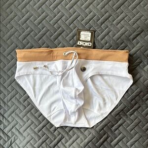 Gigo White and Tan Men's swin Briefs size small new
